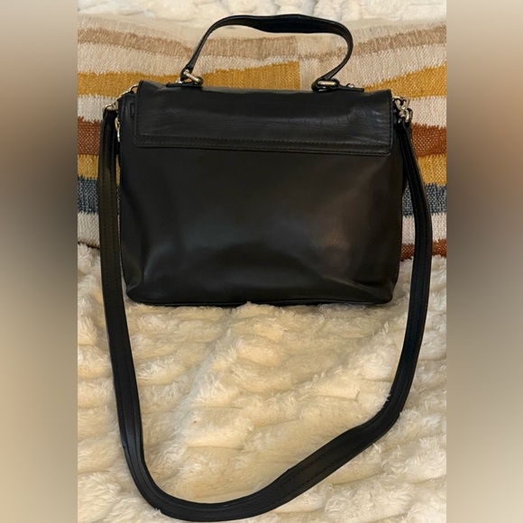 Kate Spade Varick Street Abbie Satchel Black Croc Embossed Leather Bag - Picture 4 of 10